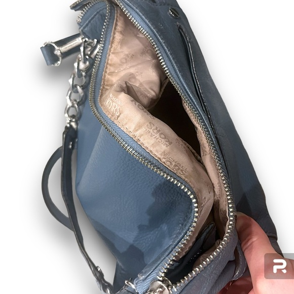 Michael Kors Megan Light Blue Pebbled Leather Handbag - Picture 4 of 4